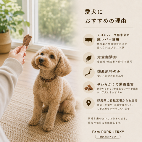 Fam PORK JERKY　愛犬用 ハーブ豚レバージャーキー